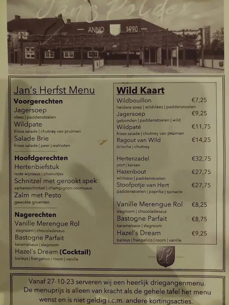 Menu_Jan's Polder Restaurant_Veldhoven_image_2
