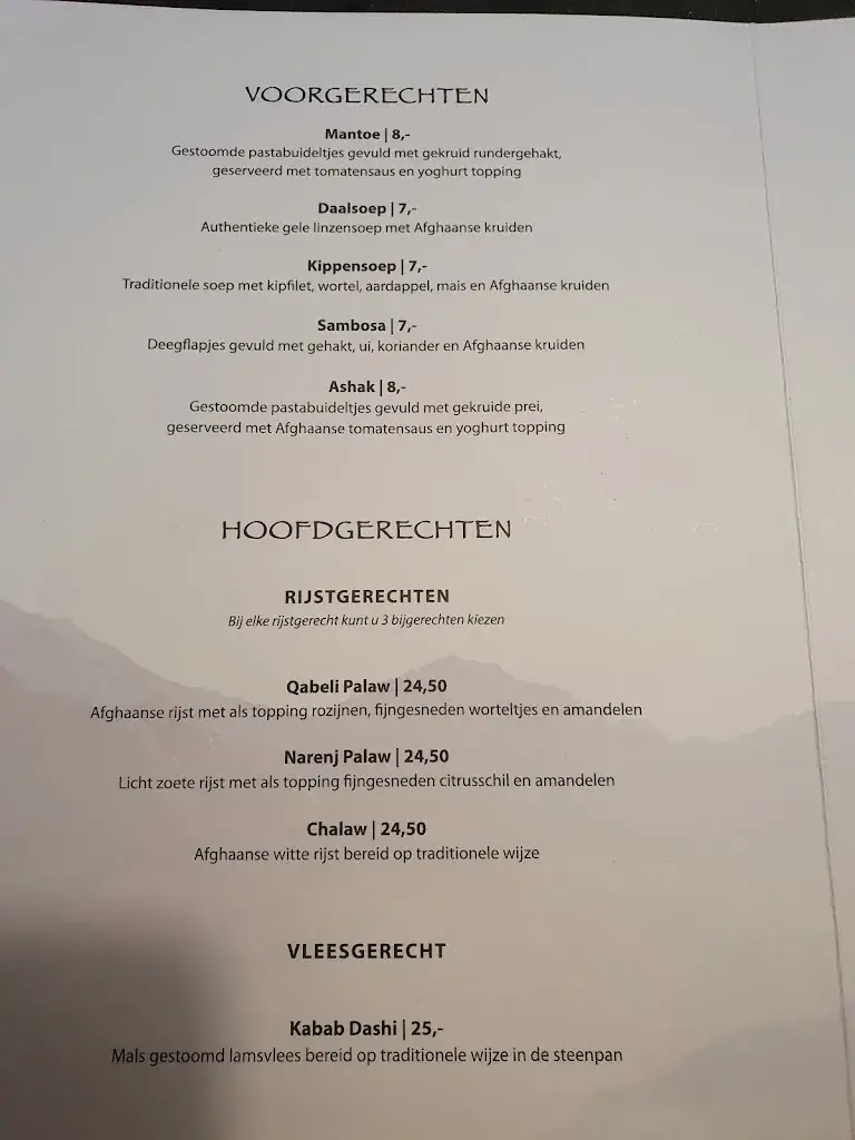 Menu_Afghaanse Restaurant Subhan_Heesch_image_2