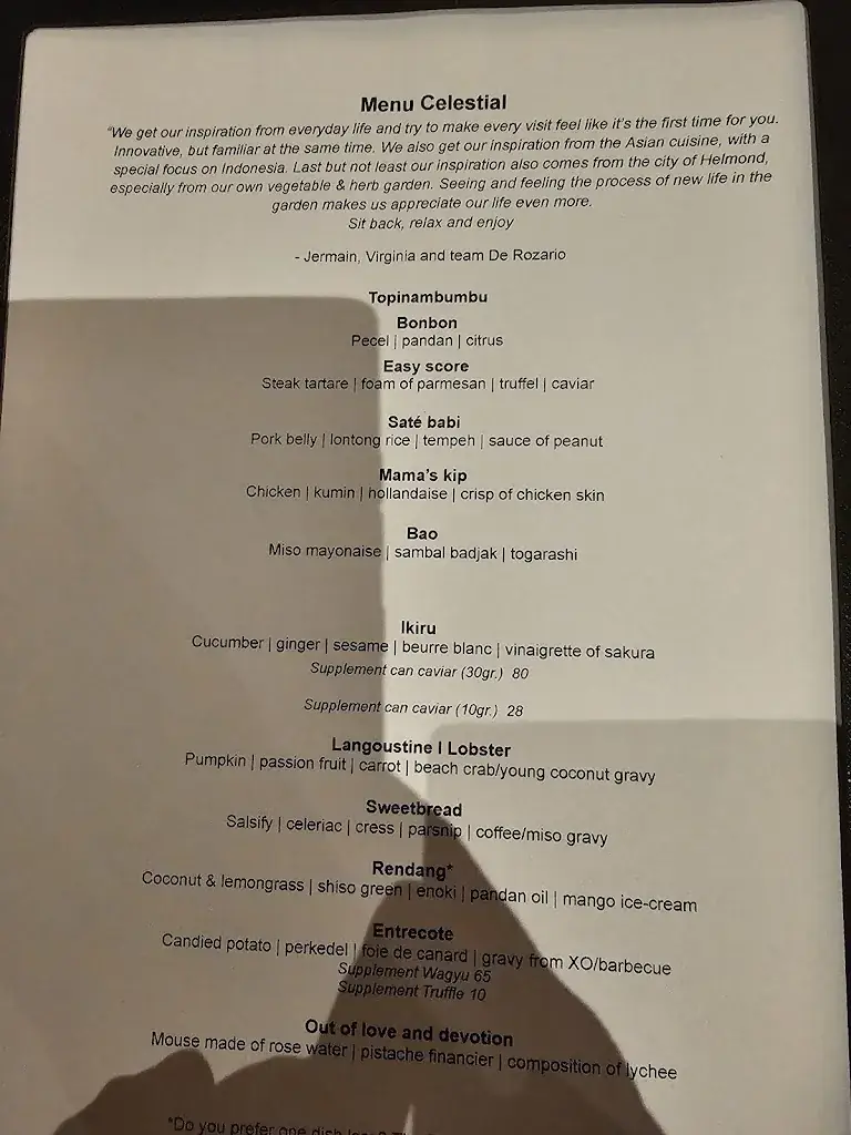 Menü_Restaurant De Rozario_Helmond_Bild_1