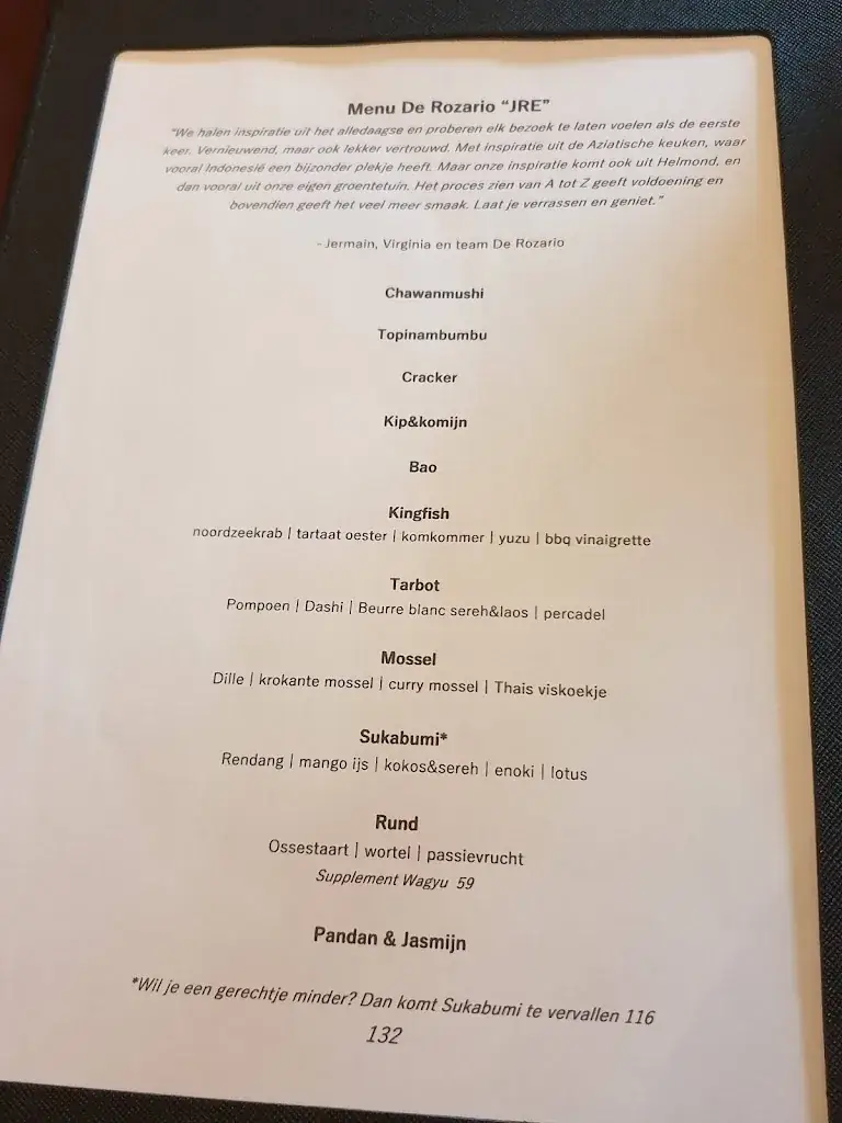 Menü_Restaurant De Rozario_Helmond_Bild_2