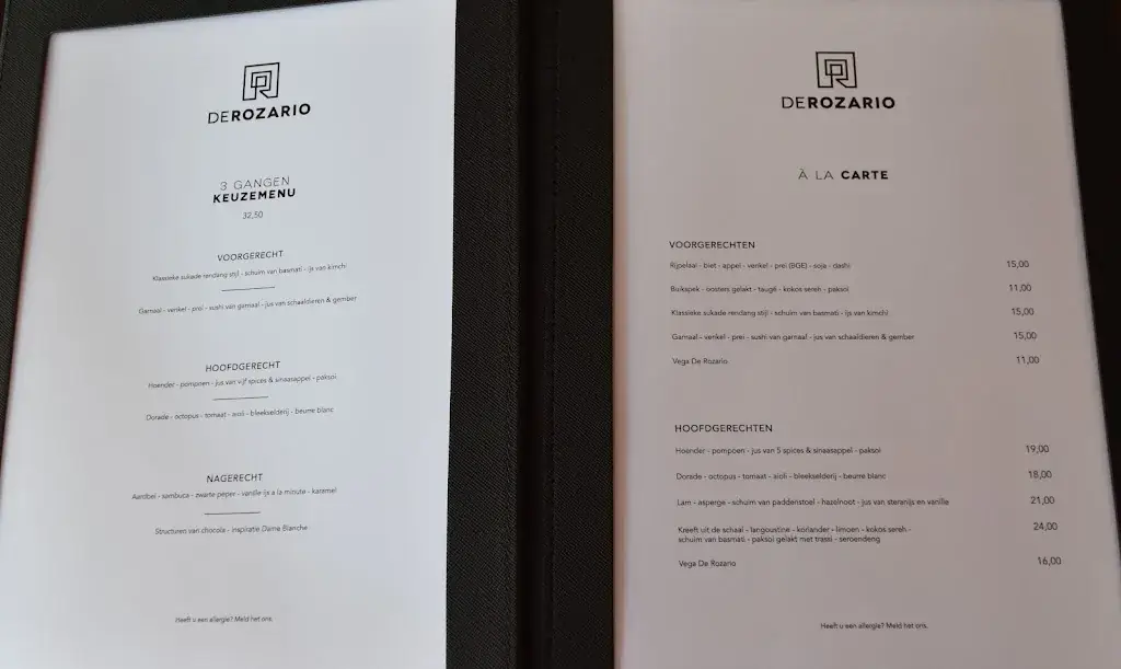Menü_Restaurant De Rozario_Helmond_Bild_3