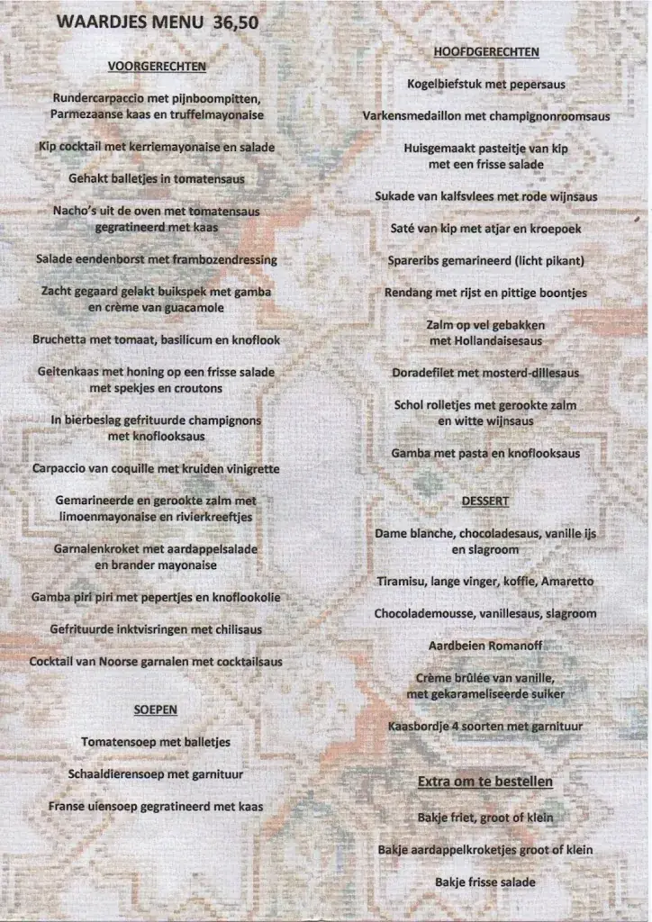 Menu_Restaurant De Waard_Helmond_image_1