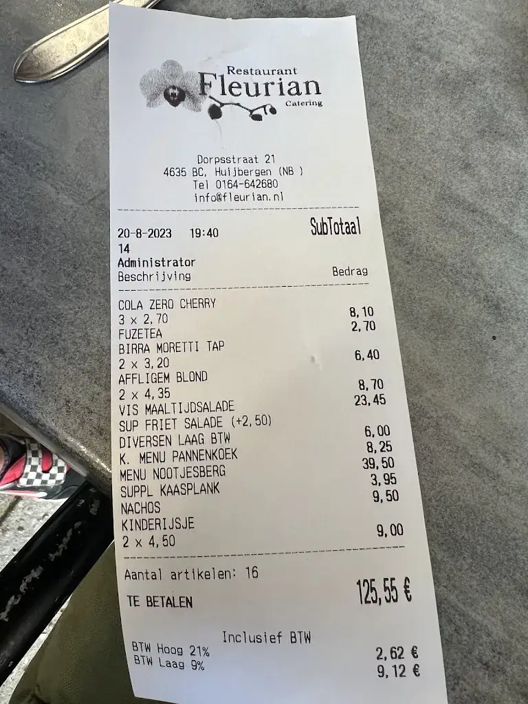 Menu_Restaurant Fleurian_Huijbergen_image_2