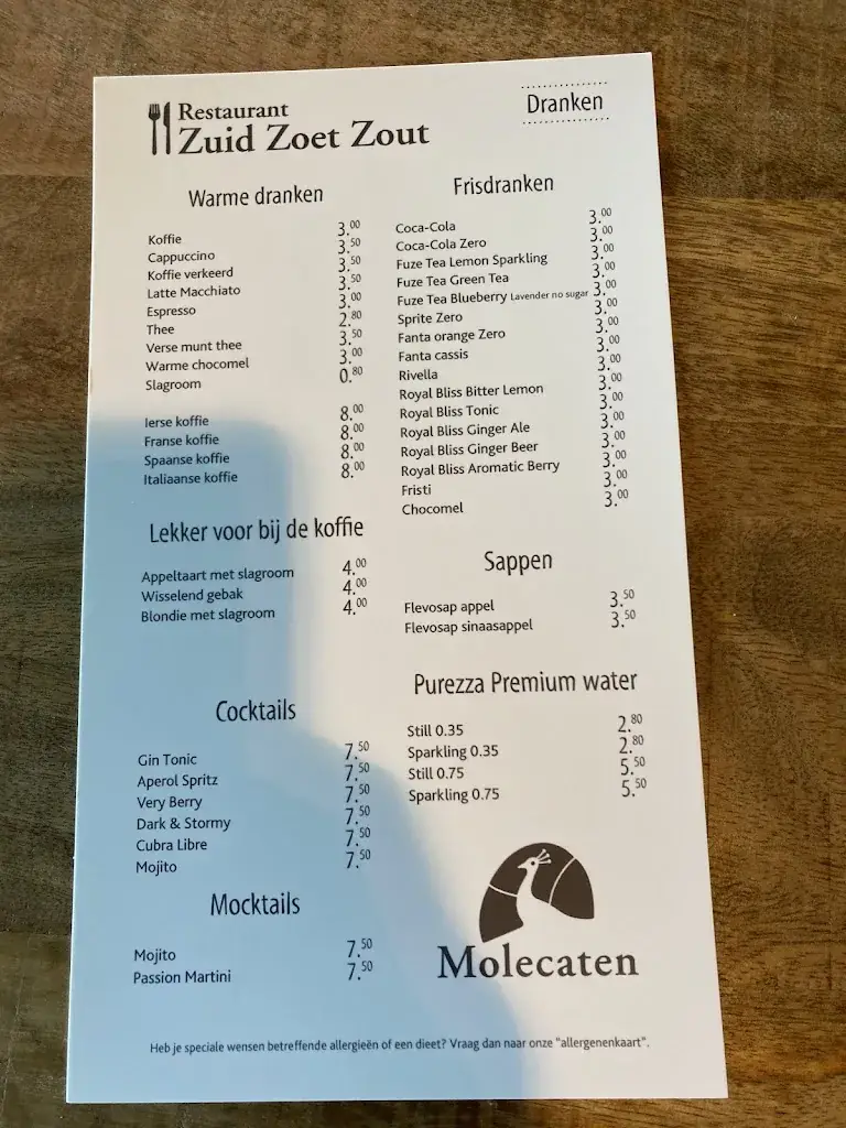 Menu_Restaurant Zuid Zoet Zout_Biddinghuizen_image_2