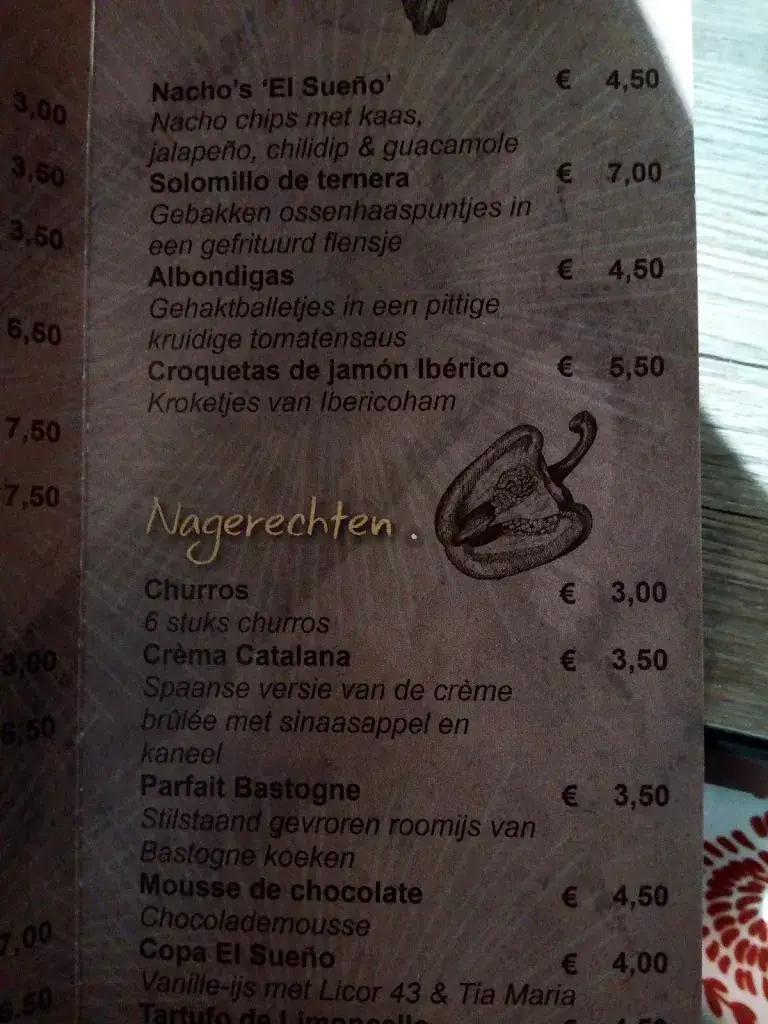 Menu_El Sueño Food, Drinks & More_Hoogerheide_image_2