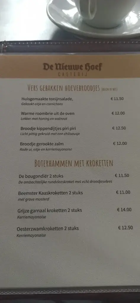 Menü_Gasterij De Nieuwe Hoef_Hilvarenbeek_Bild_1