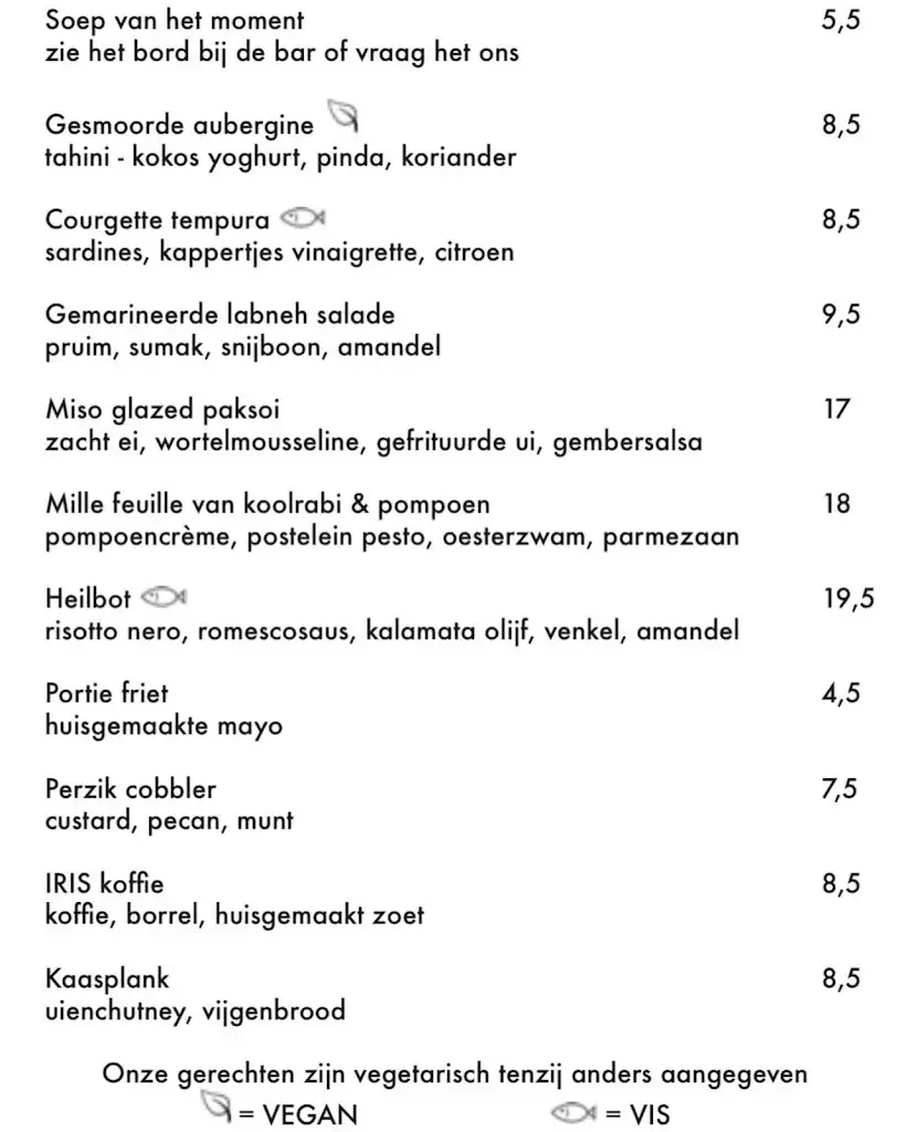 Menu_Restaurant IRIS_Eindhoven_image_1