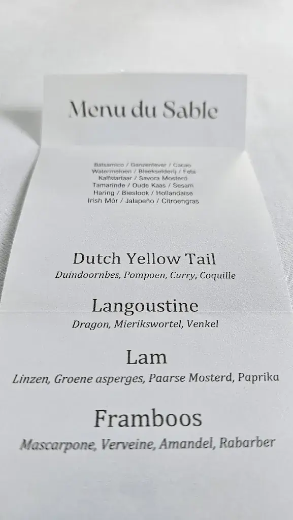 Menu_Restaurant Le Sable_Veldhoven_immagine_1