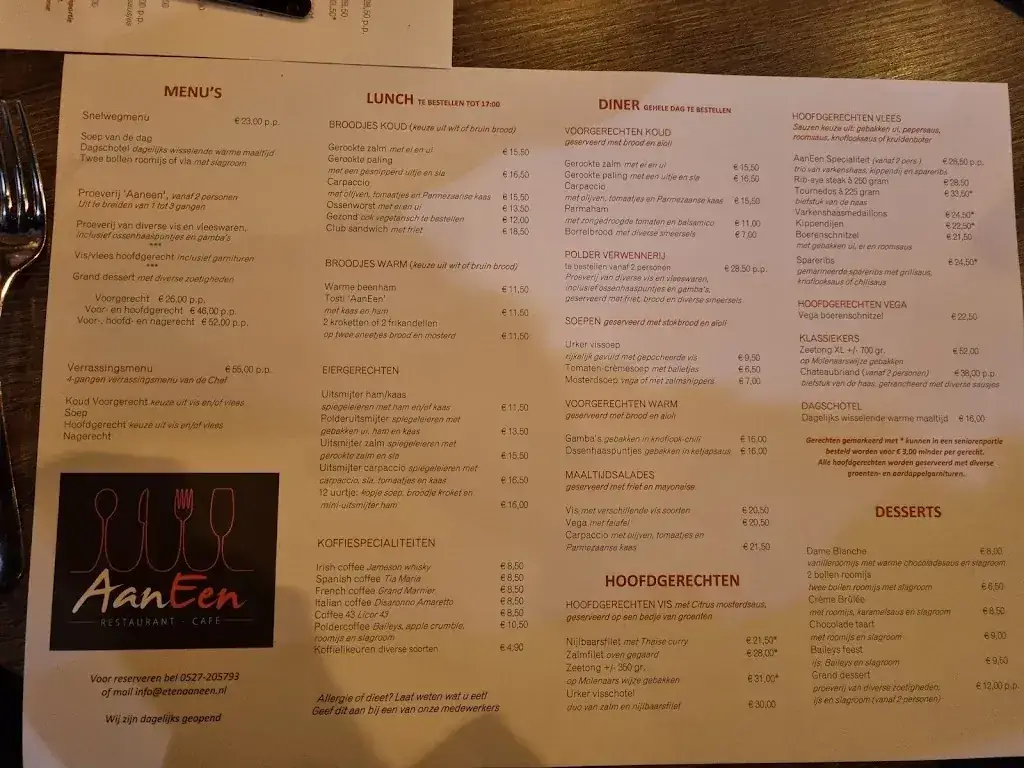 Menu_Restaurant-Café AanEen - Emmeloord_Emmeloord_immagine_1