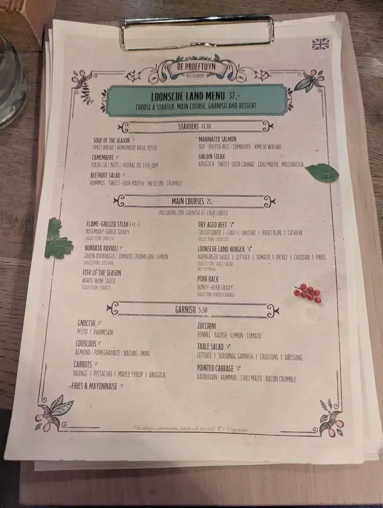 Menu_Restaurant De Proeftuyn_Kaatsheuvel_image_1