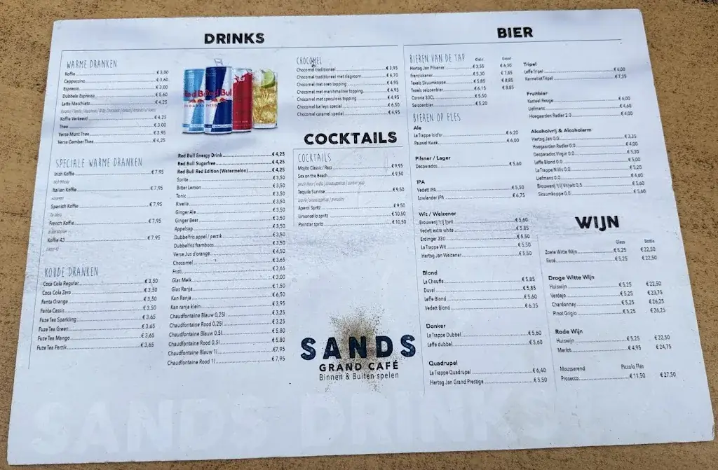 Menu_Grand Café Sands_Kaatsheuvel_image_1