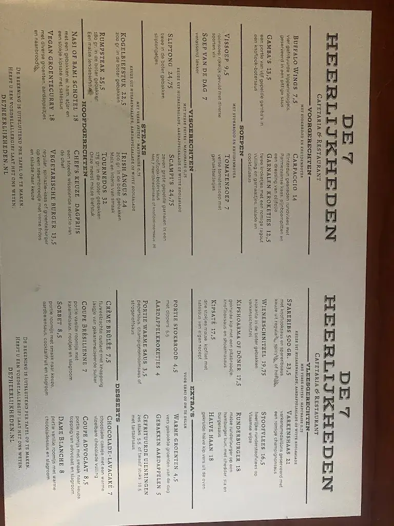 Menu_Cafetaria Restaurant De 7 Heerlijkheden_Nispen_immagine_1