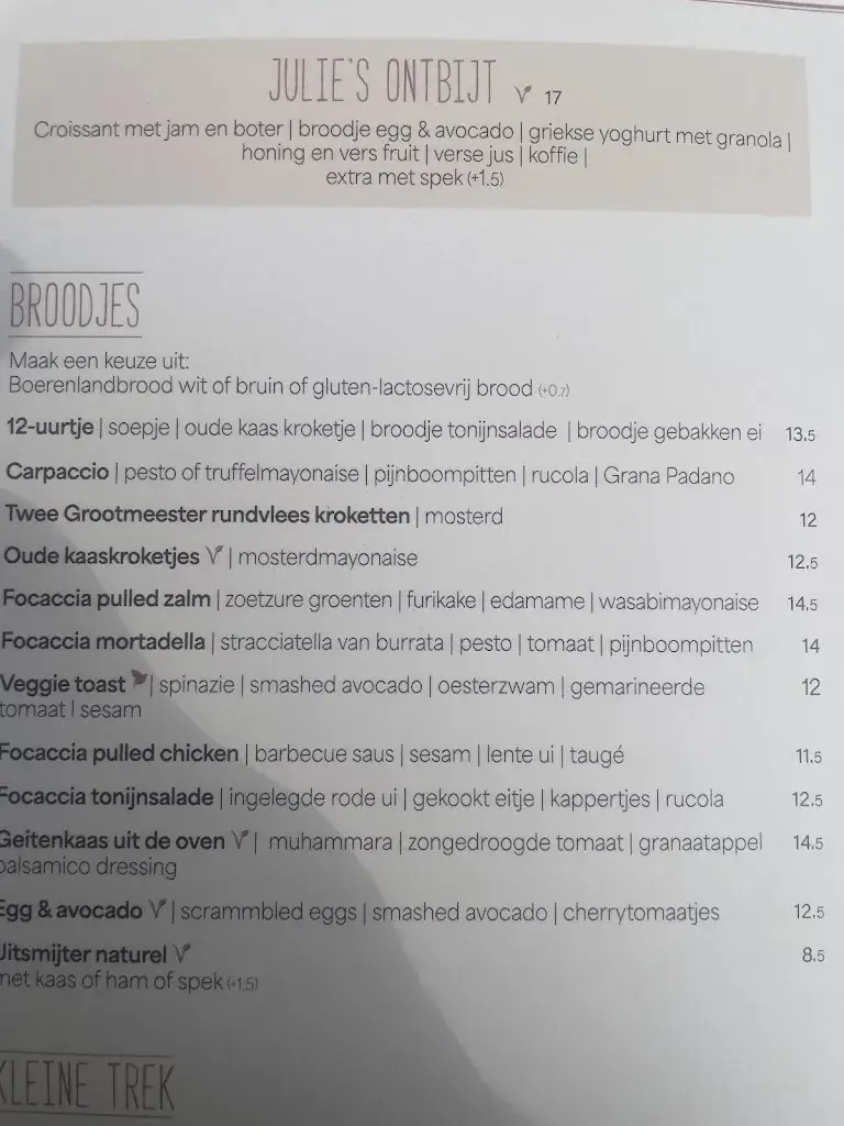 Menu_Restaurant Julie's_Bergen_image_1