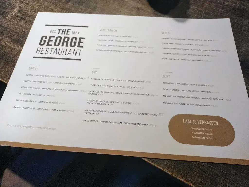Menu_Restaurant The George_Oisterwijk_image_1