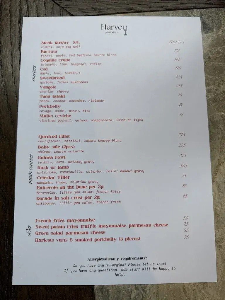 Menü_Restobar Harvey_Rijswijk_Bild_1
