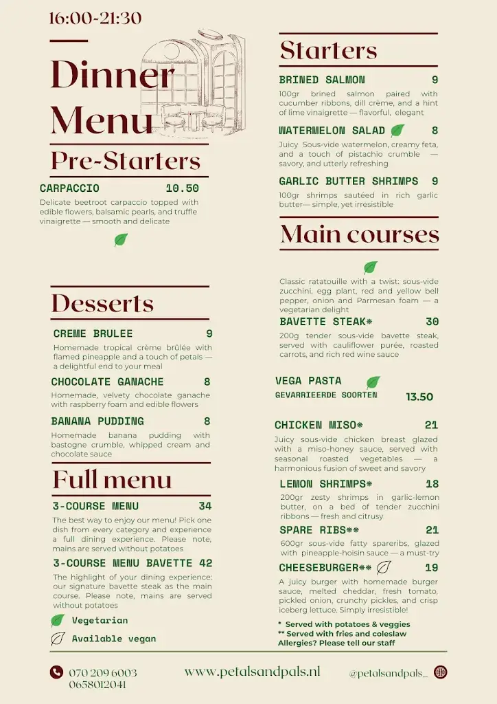 Menu_Restaurant and Bar Petals & Pals_Rijswijk_image_1