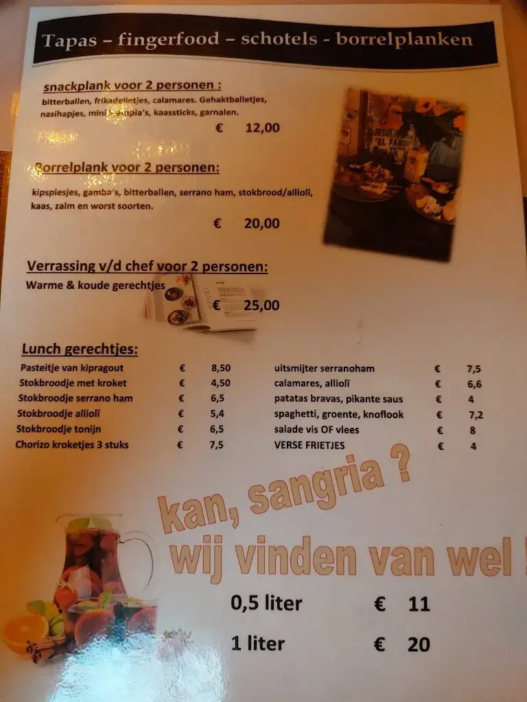 Menu_Pedro's tapasbar_Someren_image_1