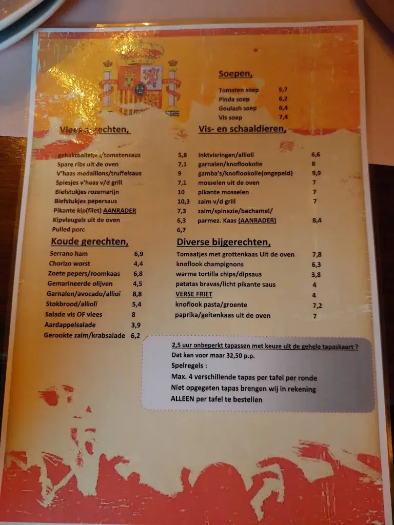 Menu_Pedro's tapasbar_Someren_image_2