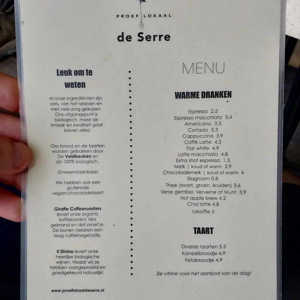 Menu_Proeflokaal De Serre_'s-Graveland_image_3
