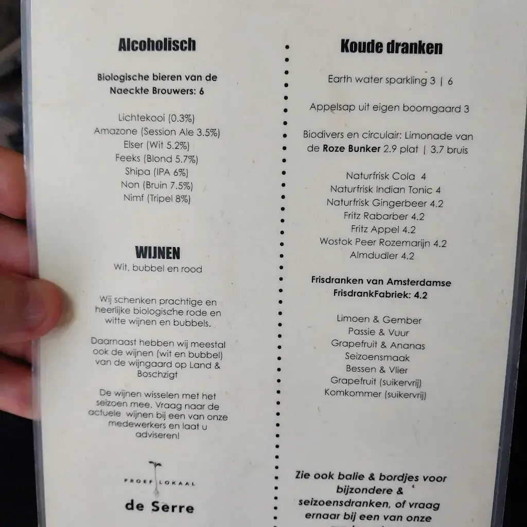 Menu_Proeflokaal De Serre_'s-Graveland_image_4
