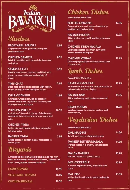 Menü_INDIAN BAWARCHI_Amsterdam_Bild_1
