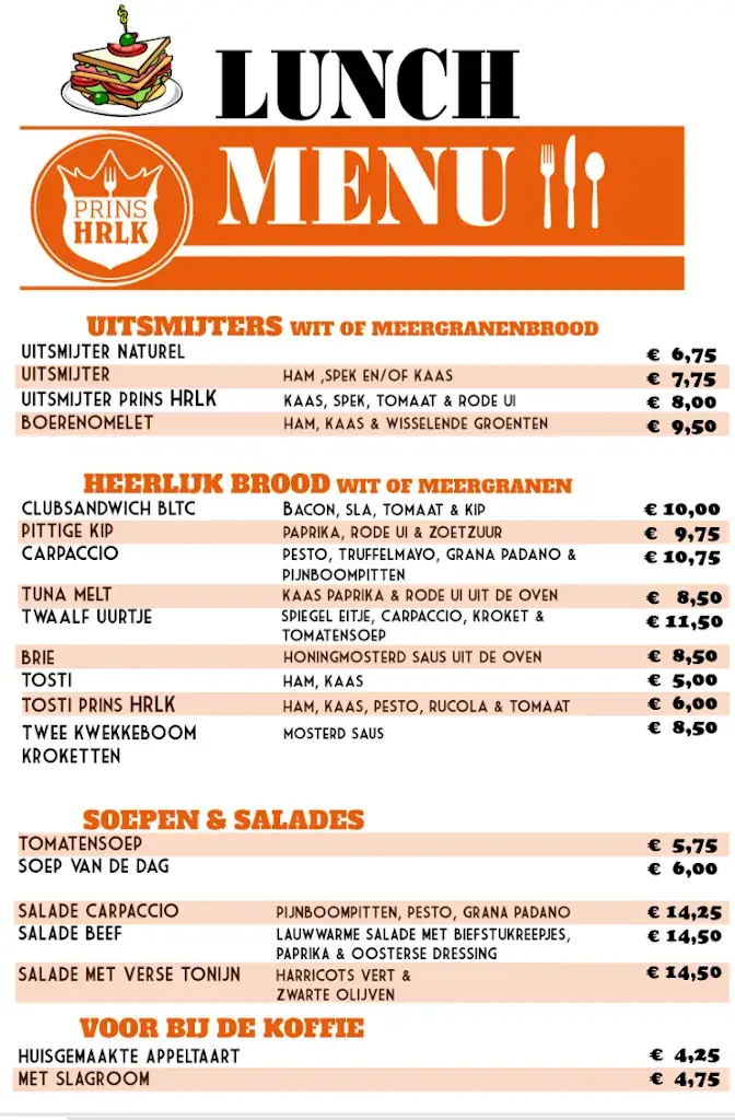 Menu_Restaurant Prins HRLK/ café De Jonge Prins_Zand_image_1