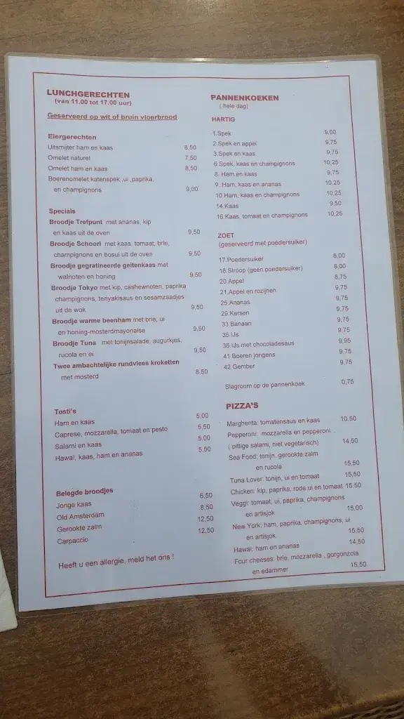 Menu_Restaurant 't Trefpunt Schoorl_Schoorl_image_1