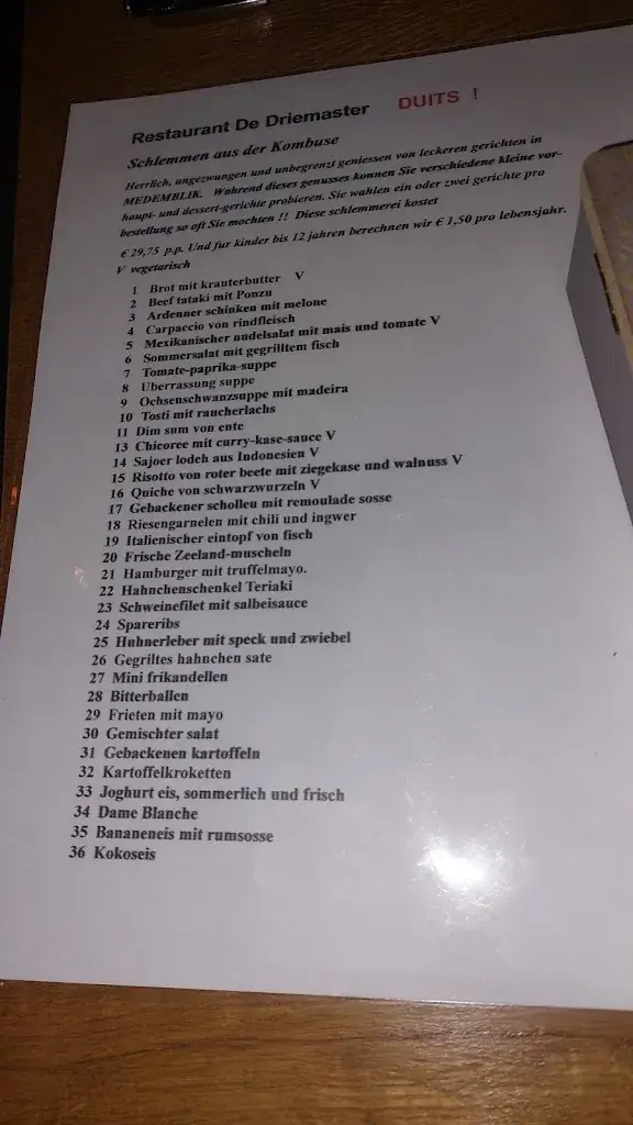 Menu_Café‚ Restaurant 'De Driemaster'_Medemblik_image_3
