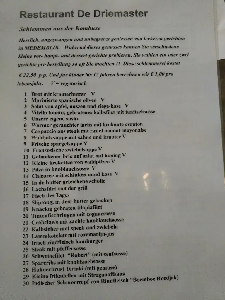 Menu_Café‚ Restaurant 'De Driemaster'_Medemblik_image_4