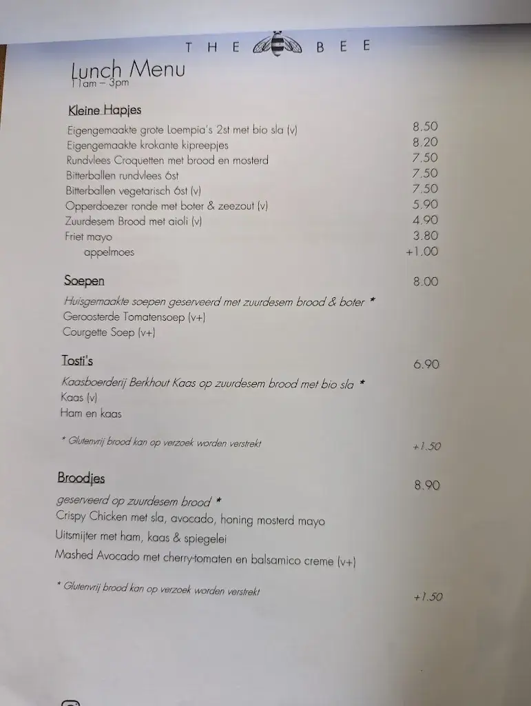 Menu_THE BEE_Opperdoes_image_2