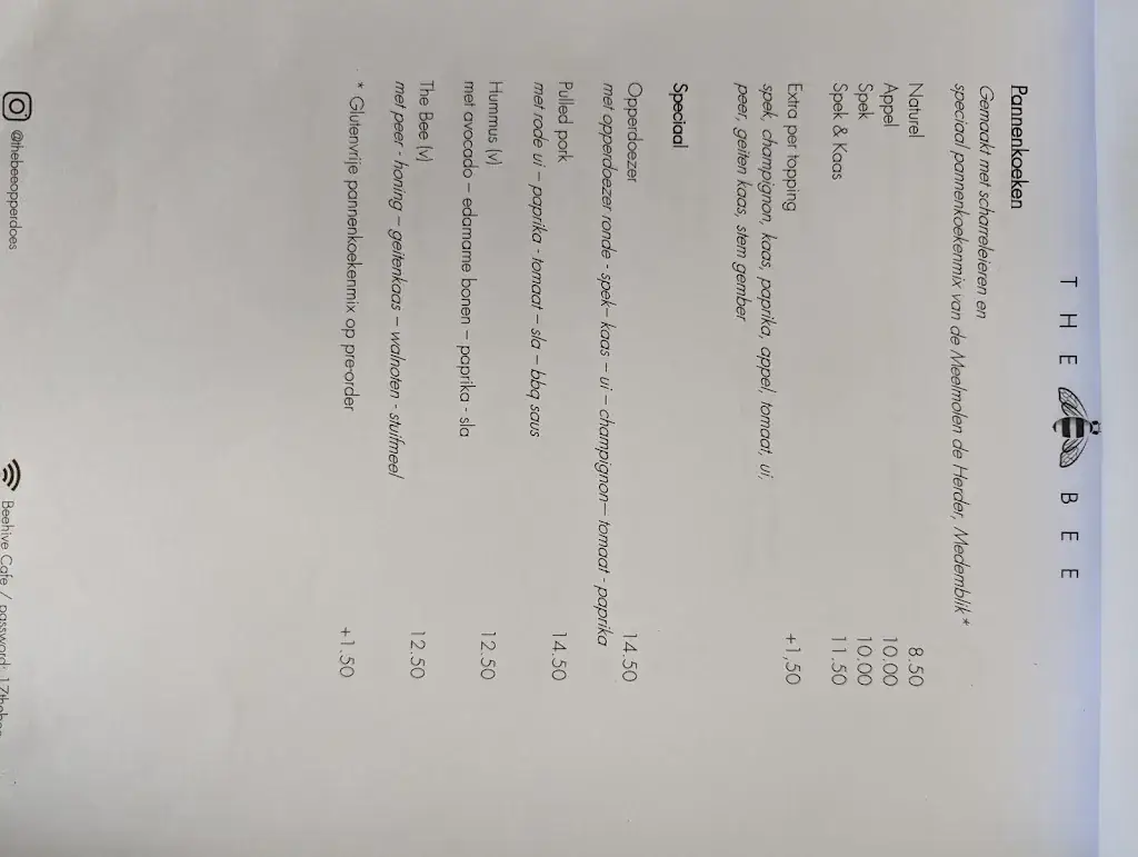 Menu_THE BEE_Opperdoes_image_4