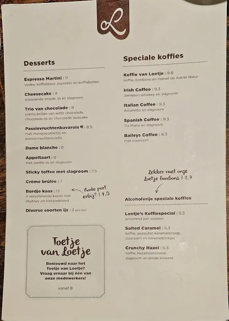 Menu_Loetje aan de Amstel_Amstelveen_immagine_2