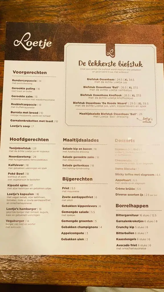 Menu_Loetje aan de Amstel_Amstelveen_immagine_3