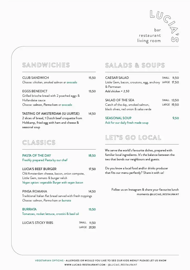 Menu_Lucias Restaurant_Amstelveen_image_1