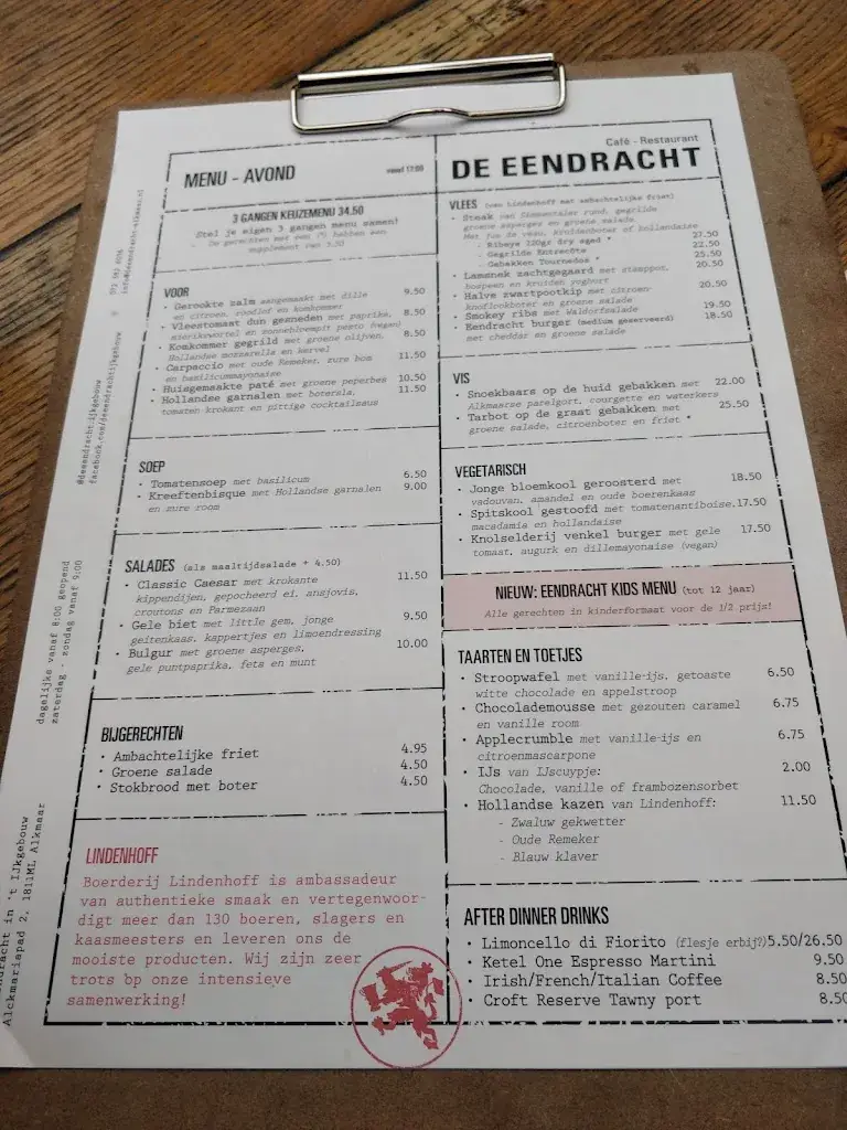 Menu_De Eendracht Alkmaar in ´t IJkgebouw_Alkmaar_imagen_4