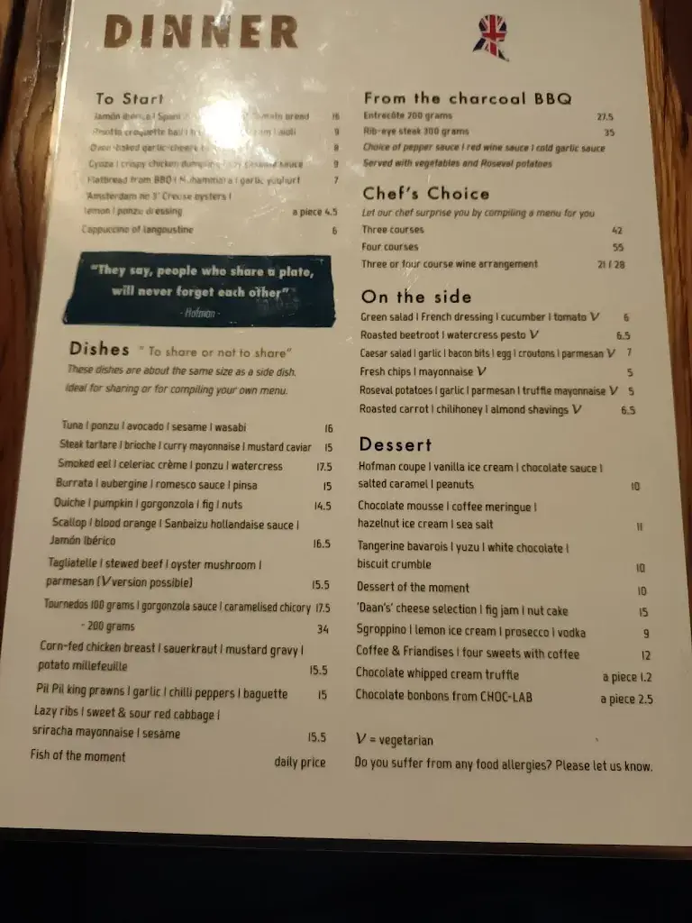 Menu_Bar Restaurant Hofman_Alkmaar_image_1