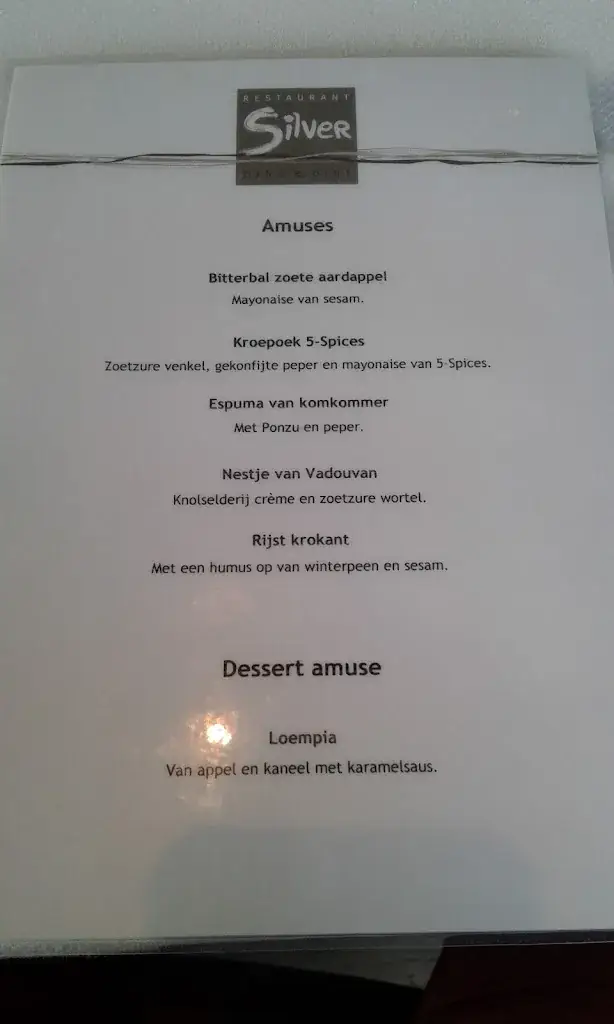Menu_Restaurant Silver Wine & Dine_Lelystad_image_2