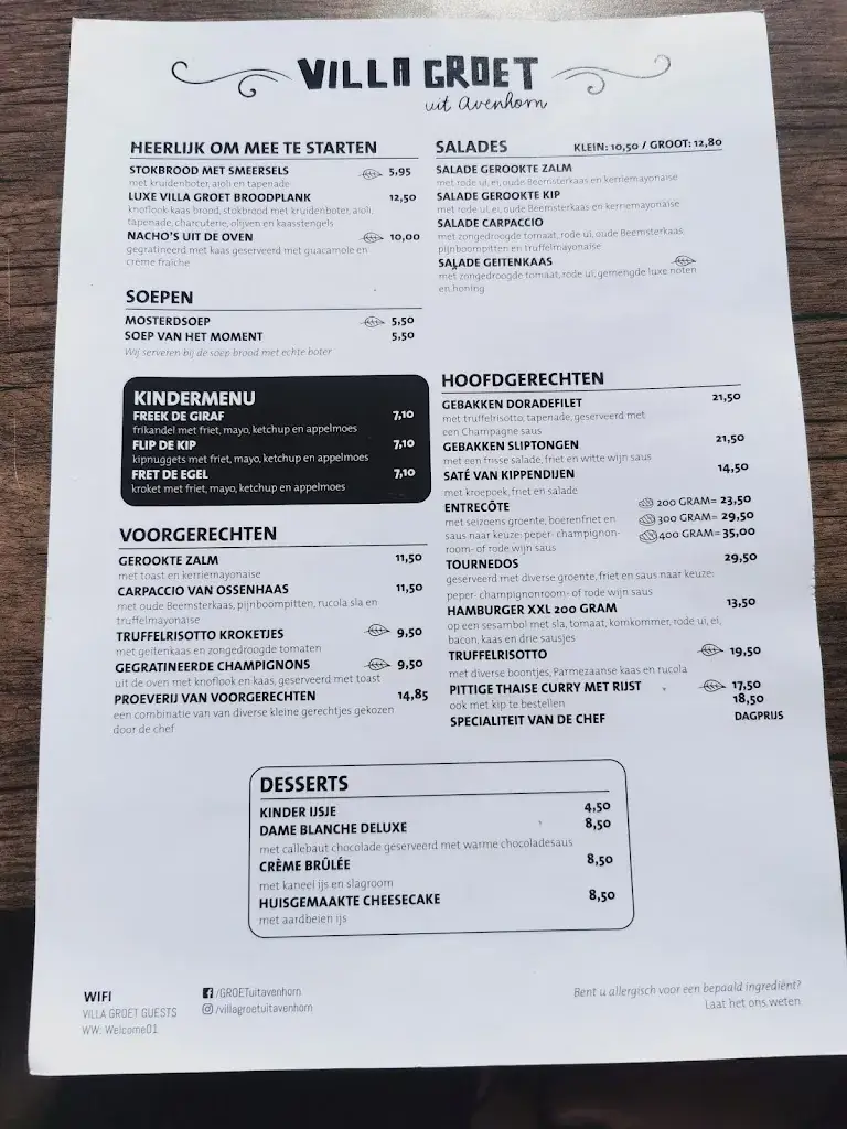 Menu_VILLA GROET uit Avenhorn_Avenhorn_image_2