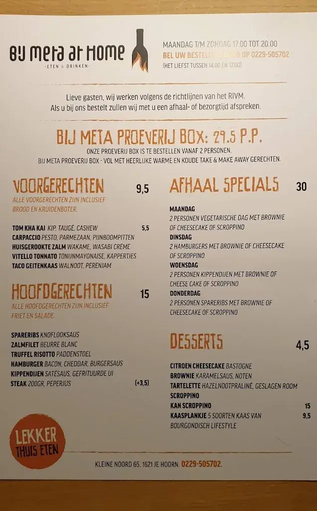 Menu_Bij Meta eten&drinken_Hoorn_immagine_1