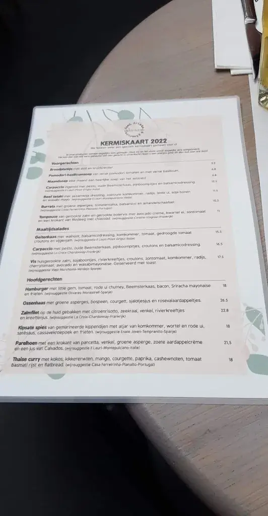 Menü_Brasserie/Restaurant De Tuynkamer_Hoorn_Bild_1