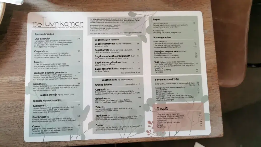 Menü_Brasserie/Restaurant De Tuynkamer_Hoorn_Bild_4