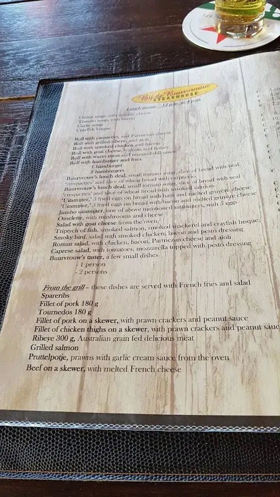 Menu_Steakhouse Bij de Buurvrouw_Castricum_immagine_1