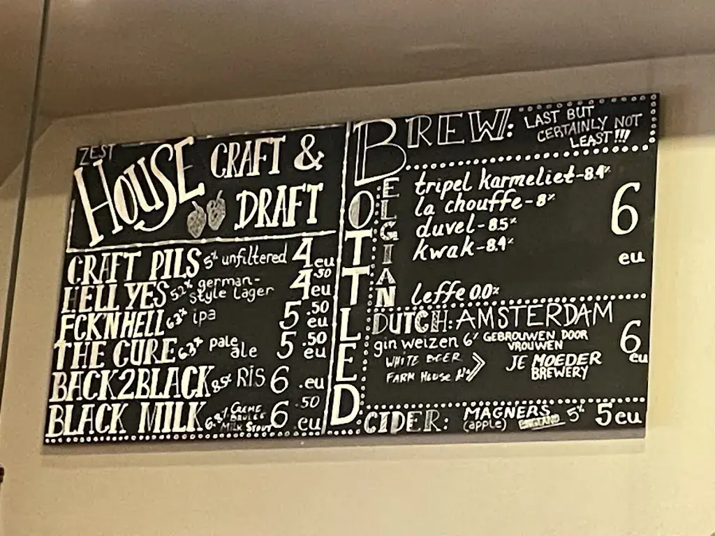 Menu_Restaurant Zest - Craft Beer & Food_Amsterdam_imagen_3