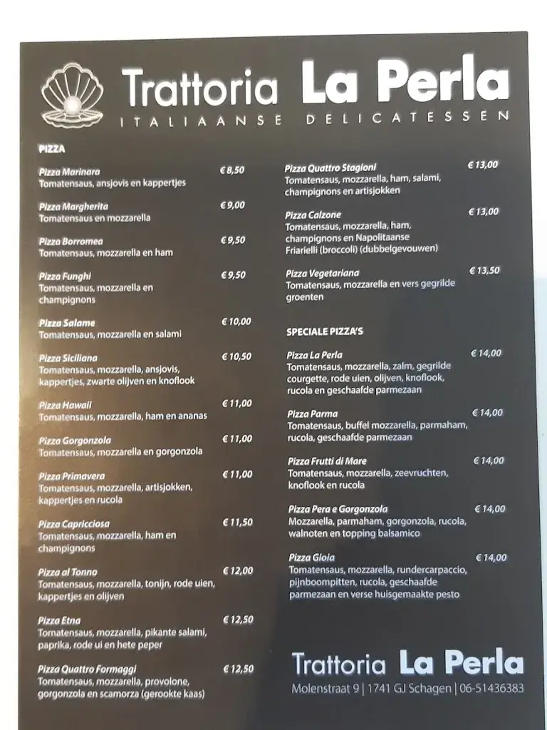 Menu_Trattoria La Perla_Schagen_image_1