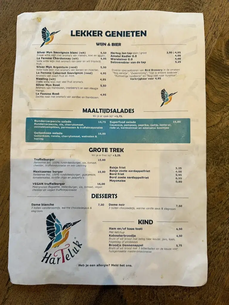 Menu_HarTeluk restaurant Natuurpark Lelystad_Lelystad_image_2