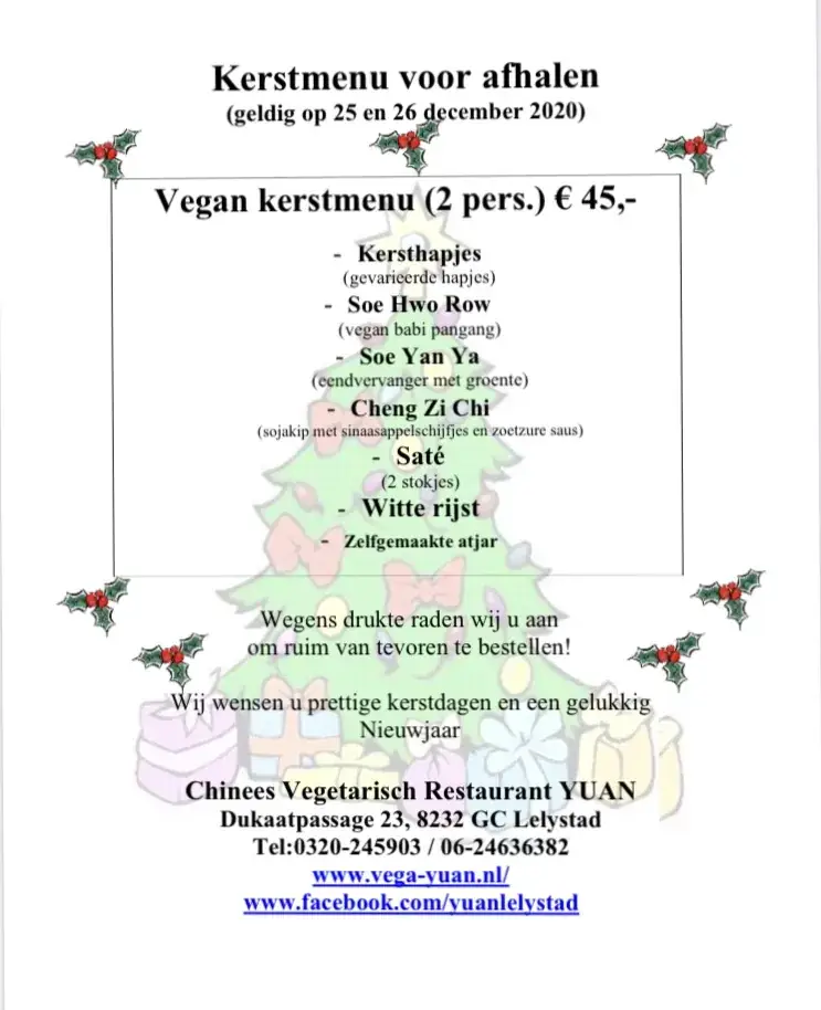 Menu_Chinese Vegetarian Restaurant Yuan_Lelystad_image_2