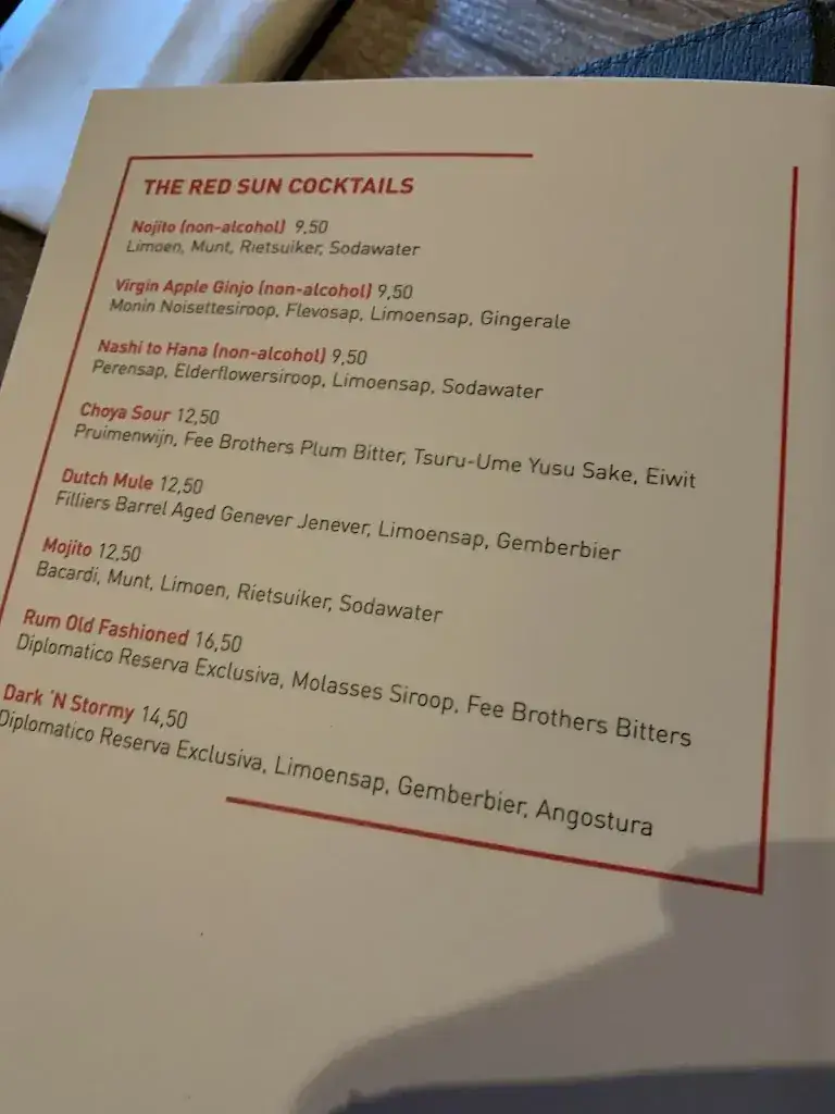 Menu_The Red Sun_Blaricum_image_2