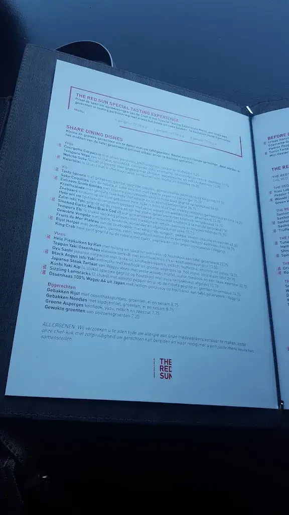 Menu_The Red Sun_Blaricum_image_3