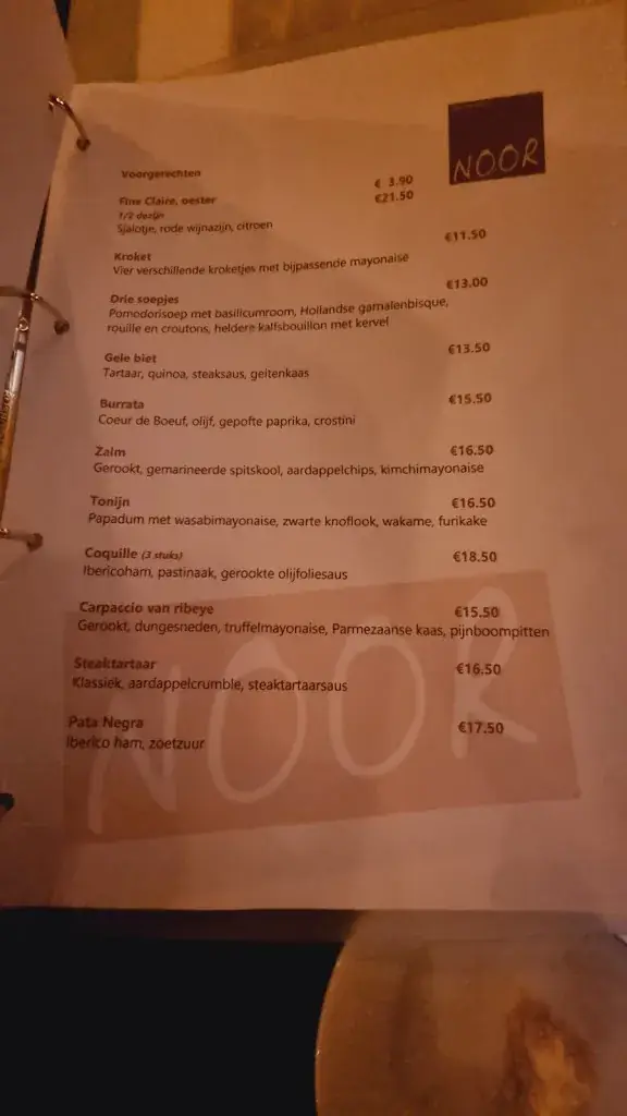 Menu_Restaurant Noor_Bloemendaal_imagen_1