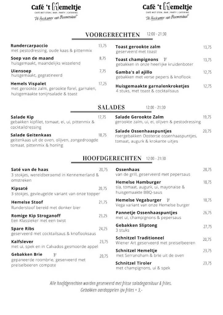 Menu_Café 't Hemeltje_Bloemendaal_immagine_1